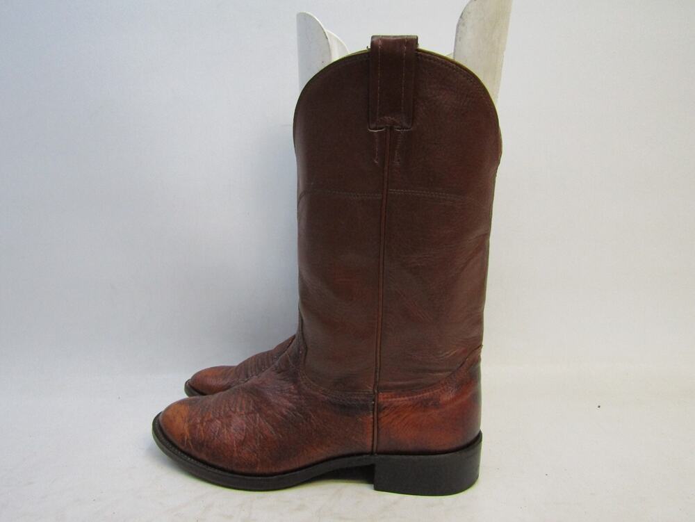 NOCONA Mens Size 9 D Brown Leather Ostrich Cowboy Western Boots